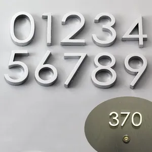 3D Numeral Door Plaque House Drawer Sign Plating Gate Digits 0 to 9 Plastic Number Tag Hotel Home Sticker Address Door Label