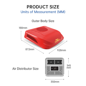 Ht23 điều hòa không khí hiệu suất đáng tin cậy <span class=keywords><strong>cop</strong></span> 3.25 R410A lạnh DC 24V không chổi than Fan 12 Volt điều hòa không khí cho RV - Product Image 3