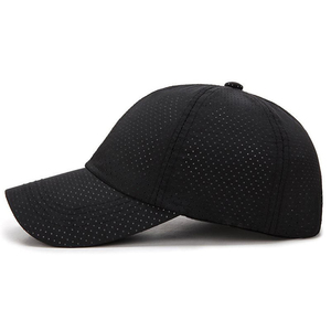 Embroidery Custom Logo Sporty Leopard Fashion Laser Cut Hole Stacked Hydro Mesh Baseball Hat Style Trucker Hat 6 Panel Cap - Product Image 5
