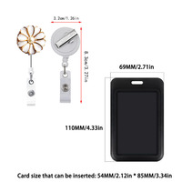 Porte-badge rétractable en émail marguerite et perle, support de carte d'identité souple en silicone pour employés scolaires (vente en gros)