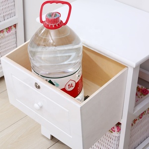 New 2/3/4 <strong>Drawer</strong> Wooden <strong>Wicker</strong> Baskets Storage Unit White Cabinet Furniture for Bathroom for Jewelry Clothing Toys Organizer - Product Image 4