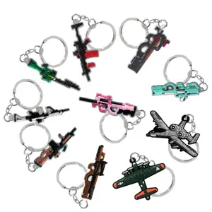Wholesale Machine Gun Silicone Key Ring 2D Rubber Key Chain Soft PVC Key Chain Key Chain