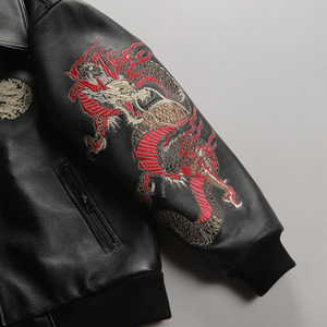 Nuovo cappotto in vacchetta spessa di alta qualità splendidamente ricamato antivento e giacche di pelle extra Size da uomo impermeabili - Product Image 5
