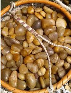 Piedra de río Natural decorativa, Guijarro amarillo muy pulido, para paisajismo, barato - Product Image 5