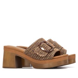 Sandalias de Tacón para Mujer Carmela, de Piel, Tacón de 7 cm, Talla 39, Plataforma - Product Image 4