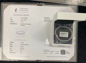 Bijoux Hip Hop Glacé VVS1 D Couleur LAB Collier Réel 3mm CVD Rond Dia Tennis 10K 14K Chaîne En Or Massif pour Hommes - Product Image 6