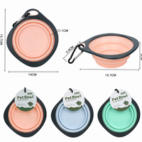 Bol pliable imperméable pour animaux de compagnie en TPR, pour chien et chat, pour l'alimentation et l'eau, pour le camping en plein air, les voyages, bols pliables portables avec mousqueton
