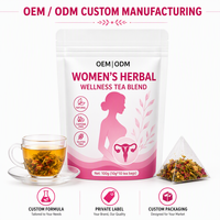 Sachets de thé au gingembre et au sucre roux à faible MOQ, 6 herbes, rose, goji, dattes rouges, longane, boisson à base de plantes pour réchauffer l'utérus des femmes, prix de gros