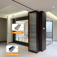 Porte pliante moderne pour entrée étroite, en aluminium fin et verre trempé, pour cuisine