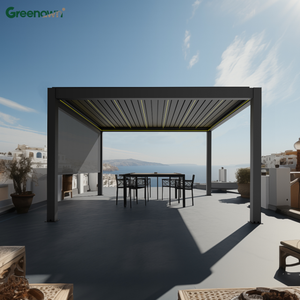 Pergola bioclimatique moderne imperméable OEM 3x4 4x4 4x6 5x3 5x4 <span class=keywords><strong>6x3</strong></span> 6x4 Pergolas motorisées en aluminium à lames orientables Gazebos Extérieur - Product Image 1