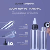 Bouteille en plastique transparente avec bouchon à vis, en PET, avec pointe extrudée pour colle liquide en gel, écologique, pour cosmétiques, huile capillaire, PCR