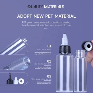 Pet Gel lỏng keo lớp phủ ép đùn tip ống nhỏ giọt sinh thái thân thiện mỹ phẩm pcr tóc dầu trong suốt chai nhựa với Twist cap - Product Image 2