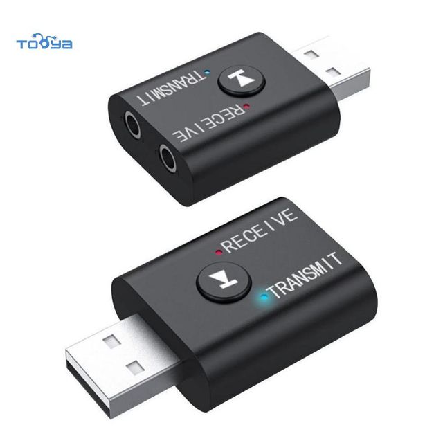 Penerima Blue Tooth 5.0USB Receiver Transmitter Tooya 2-in-1 Wireless Audio Transmitter Receiver Blue Tooth Audio Adapter