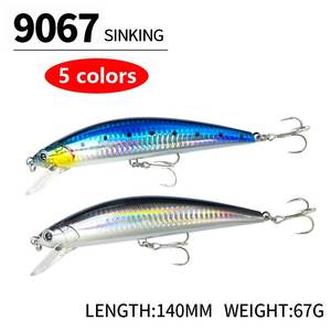12cm 40g 14cm 67g Minnow <span class=keywords><strong>Hard</strong></span> Fishing Lure Sinking Iscas Estilo Natação 5 Cores Bionic Artificial <span class=keywords><strong>Hard</strong></span> Iscas Stream Lures - Product Image 3