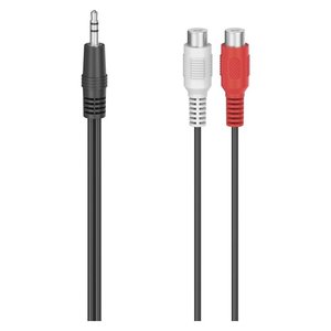 สายเคเบิลเสียงมินิแจ็คเป็นอาร์ซีเอ 0.1 ม. อะแดปเตอร์ชายต่อหญิง สีดำ - Product Image 1
