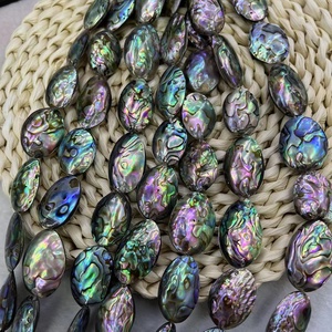 Perles ovales <span class=keywords><strong>double</strong></span> <span class=keywords><strong>face</strong></span> en coquille d'ormeau, matériaux naturels semi-finis pour la fabrication de bijoux DIY, vente en gros, Yiwu - Product Image 3