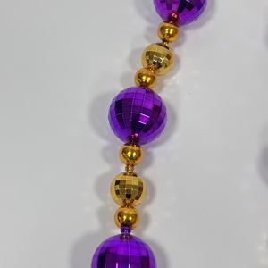 Grossiste Perles géantes <span class=keywords><strong>de</strong></span> Mardi Gras, Colliers Disco violet et or, Autres décorations <span class=keywords><strong>de</strong></span> fête - Product Image 2