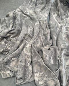 Sudadera con capucha de algodón 100% de 420GSM con cremallera, estampado digital vintage, lavado vintage, estilo oversize, camuflaje de árboles, para hombre, ¡la más vendida! - Product Image 3