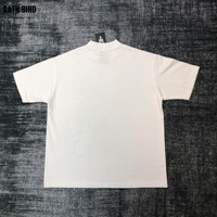 T-shirt col montant vierge en coton 100% de qualité supérieure 310 g/m² pour homme, style streetwear vintage oversize, personnalisable avec logo, vente en gros OEM