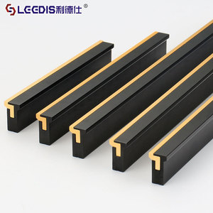 LGEDIS Aluminum Alloy Cabinet Door Handle Bar Black Minimalist Wardrobe Furniture Hardware - Product Image 1