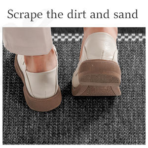 พรมเช็ดเท้ารูปสี่เหลี่ยมผืนผ้าลายเรขาคณิตกันลื่นด้านล่างยางสำหรับใช้ในบ้านเส้นใยโพลีเอสเตอร์ - Product Image 2