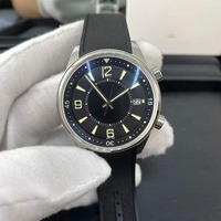 Montre pour homme haut de gamme, exquise, avec lunette rotative interne, affichage de la date, cristal saphir, boîtier en acier inoxydable, cadran noir, bracelet en caoutchouc