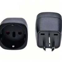 Adaptateur de prise mâle CN 3 broches vers femelle EU 3 broches, 16A 250V, noir, boîtier PC ignifuge