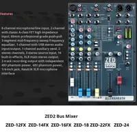 Console de mixage professionnelle pour discothèque, simulation de conférence : ALLEN HEATH ZED60-14FX Panneau de contrôle audio/vidéo, mixeur de scène DJ