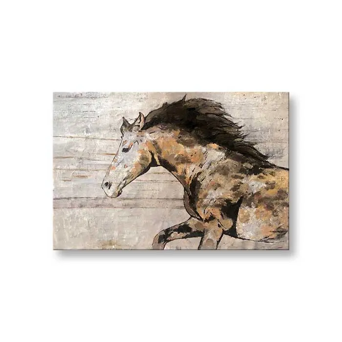 Mustang Rusted style animal Art Canvas Oil Painting For Wall Decoration