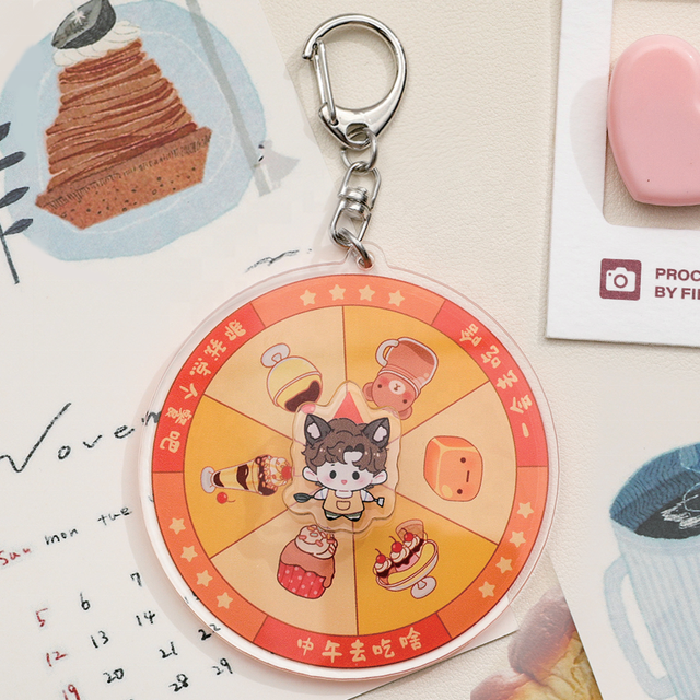 JZ Personalized Custom Acrylic Keychain Promotional Business Gift Acrylic Charm Cute Design Mini Anime Acrylic Keychain
