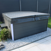 Spa carré moderne pour 5 personnes, idéal pour Balboa, avec 34 jets de massage, 33 LED et appuie-têtes, pour villa, jardin, patio, hôtel, salle de sport