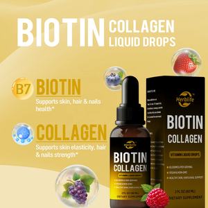 Suplementos para Piel, Cabello y Uñas OEM ODM, Gotas Líquidas de Biotina y Colágeno de 60,000mcg para Hombres y Mujeres, Gran Venta - Product Image 2