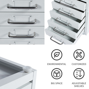 Hiện Đại Màu Xám Trẻ Em Máy Tính Để Bàn Lưu Trữ Kim Loại Tủ Hồ Sơ Với 5 Ngăn Kéo - Product Image 6