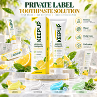 Dentifrice blanchissant aromatisé au citron fabriqué sur mesure, rafraîchit l'haleine, élimine les odeurs, sans fluor.