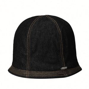 Chapeau Bob en Jean Style Japonais Rétro Tendance Printemps-Été 2025 pour Homme, Style Neutre, avec Coutures Extérieures - Product Image 5