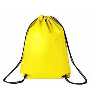 Sac de voyage noir en polyester non tissé, écologique, avec cordon de serrage, petit format, personnalisable avec logo, imperméable, prix usine, offre spéciale - Product Image 4