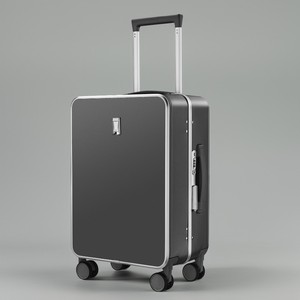 Luggage Trolley Case 4 <b>Wheels</b> PC Material <b>Lock</b> Closure Business Travel Dark Gray - Product Image 1