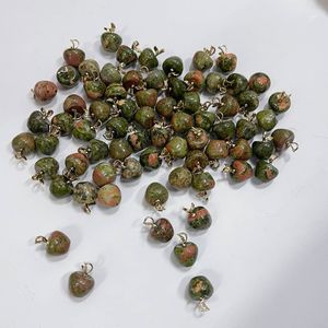 Vente en gros de pierres naturelles en agate rose en forme de pêche, accessoires de fabrication de bijoux DIY, petit pendentif - Product Image 4