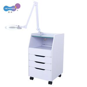 รถเข็นทำเล็บเท้าสุดหรูพร้อมไฟ LED แว่นขยายแสงเย็นโคมไฟยูวีลิ้นชัก5ชั้นเครื่องมือความงามรถเข็นสำหรับร้านเสริมสวย - Product Image 2