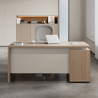 Bureau de travail professionnel de 1,2 m avec armoire latérale amovible et réversible verrouillable, bureau d'ordinateur moderne en bois pour le travail à domicile