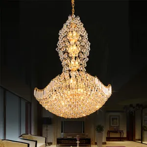 最受欢迎的别墅客厅大金豪华水晶现代发光二极管吊灯