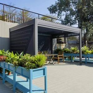 Pergola bioclimatique manuelle moderne design gazebo étanche 3x3 3x4 <span class=keywords><strong>4x3</strong></span> pour jardin arrière-cour cadre en métal - Product Image 4