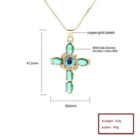 Collier pendentif croix en zircon plaqué or 18 carats de haute qualité, simple et tendance, pour femmes, fournisseur de mode chrétienne
