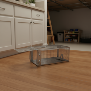 Piège à rats vivants en fer galvanisé 80x60x38cm, avec barre en U détachable, sans odeur, design simple, pour le contrôle des nuisibles à usage domestique - Product Image 2