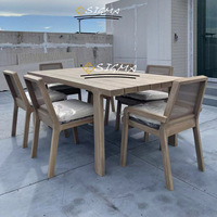 Ensemble de meubles de jardin en bois pour 6, 8 ou 10 personnes, luxueux, table et chaises longues en teck pour l'extérieur