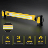 Lampe de travail LED portable super lumineuse en plastique, lumière froide blanche 6000K, lumière du jour, DC 1200lm, batterie lithium rechargeable 5000mAh