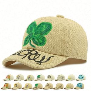2025 New Summer Straw Baseball Cap Men Women Personalized <b>Sunscreen</b> Sunshade Hat Hand-Painted Graffiti Baseball Cap - Product Image 1