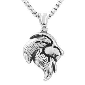 Collar con Colgante de León de Acero Inoxidable para Hombre, Estilo Punk Retro Geométrico, Rey de los Animales 19010 - Product Image 5