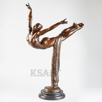 Sculpture en bronze faite à la main, danseuse de ballet artistique, ornement de jardin extérieur miniature, découpe et impression personnalisables