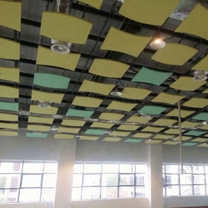 Pannelli per soffitto modulari in fibra di vetro, pannelli acustici fonoassorbenti, leggeri, 1200x1200, a sospensione, per decorazione ospedaliera - Product Image 1